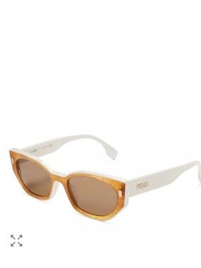 Fendi White & Amber Frame Sunglasses